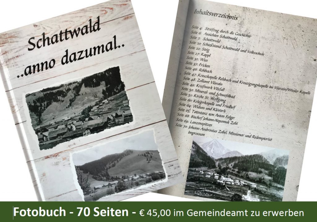 Fotobuch Schattwald anno dazumal... im Gemeindeamt zu erwerben